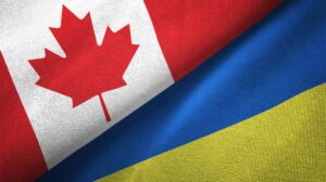 Canada and Ukraine flags